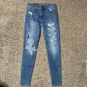 American Eagle Outfitters Blue Distressed Women's Jeans